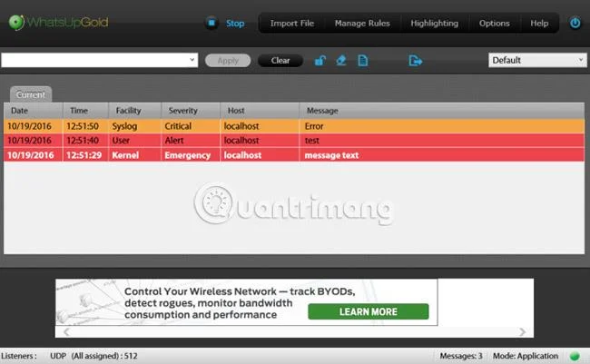 Windows için en iyi ücretsiz ve ücretli Syslog Sunucu yazılımı