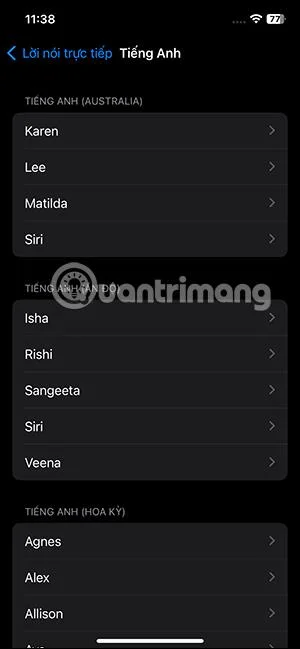 Arahan untuk menggunakan Live Speech untuk memanggil FaceTime