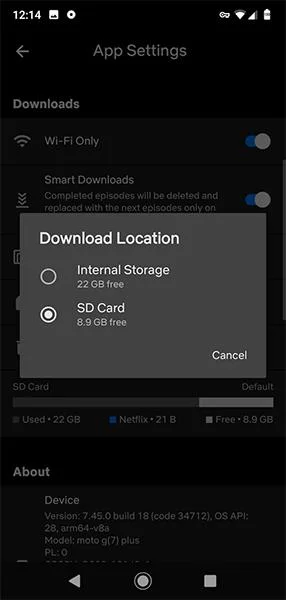Bagaimana untuk memindahkan kandungan Netflix yang dimuat turun ke kad SD pada Android