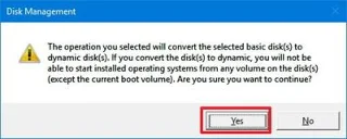 Bagaimana untuk menggabungkan berbilang cakera keras menjadi satu Jilid pada Windows 10
