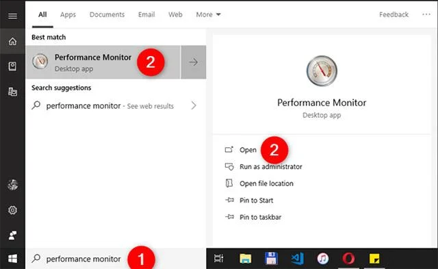 Bagaimana untuk bekerja dengan Performance Monitor dalam Windows