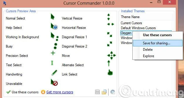 Arahan untuk menukar antara muka penunjuk tetikus pada Windows