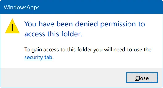 Arahan pembetulan ralat: Anda Telah Ditolak Kebenaran Untuk Mengakses Folder Ini pada Windows 10