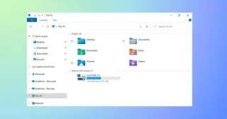 Bu, Windows 10 21H2 sürümünde bulunan yeni Dosya Gezginidir