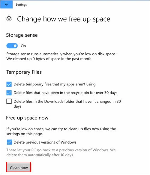 Bagaimana untuk mendapatkan kembali 30 GB ruang selepas mengemas kini Windows 10 Fall Creators Update