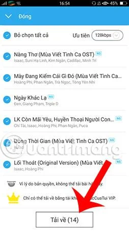 Cómo descargar la lista de reproducción completa de Nhaccuatui a tu teléfono