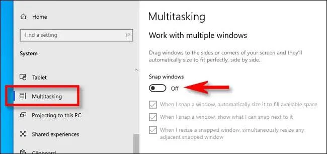 Windows 10'da Snap özelliği nasıl kapatılır