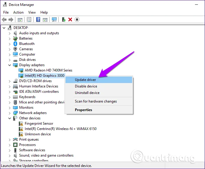 Correction d'une erreur de non-possibilité de régler la luminosité de l'écran sous Windows 10