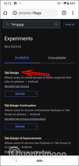 Comment activer les groupes d'onglets Chrome Android