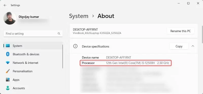 Intelプロセッサの世代確認