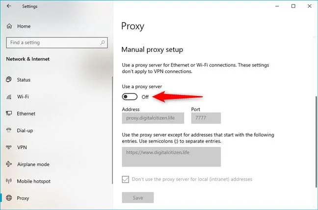 Windows 10'da proxy sunucu ayarları nasıl yapılandırılır