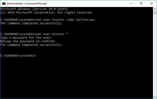 Windows 10'da Misafir hesabı oluşturmak için komut nasıl kullanılır?