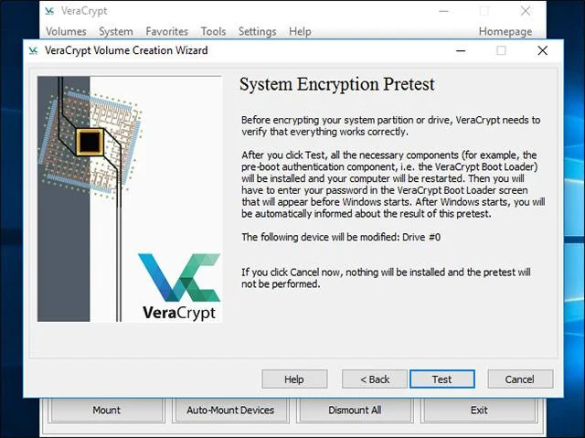 Bagaimana untuk menyulitkan pemacu sistem Windows dengan VeraCrypt