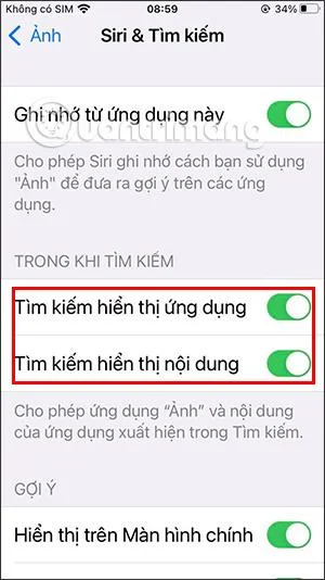 Bagaimana untuk mencari foto pada iPhone dalam bar Spotlight