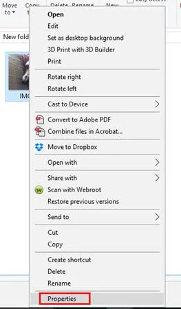 Istruzioni per eliminare le proprietà delle foto in Windows 10