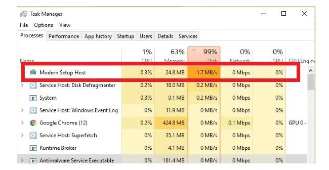 Windows 10'da Modern Kurulum Ana Bilgisayarı nedir? Bu bir virüs mü?