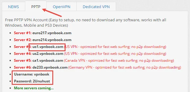 Arahan untuk mengkonfigurasi dan menggunakan VPNBook pada Windows