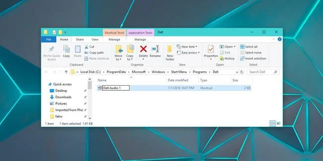Windows 10'da Başlat menüsündeki Uygulama Listesi'ndeki uygulamaları yeniden adlandırma