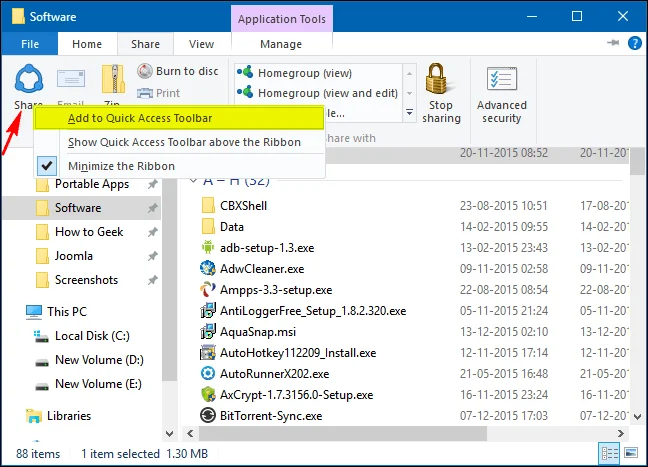 Ketahui tentang Bar Alat Akses Pantas pada Windows 10