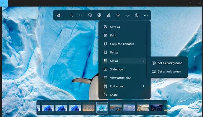 Arahan untuk menukar kertas dinding pada Windows 11