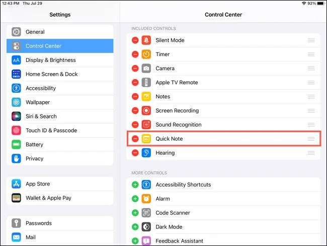 Ringkasan cara menggunakan Nota Pantas pada iPad