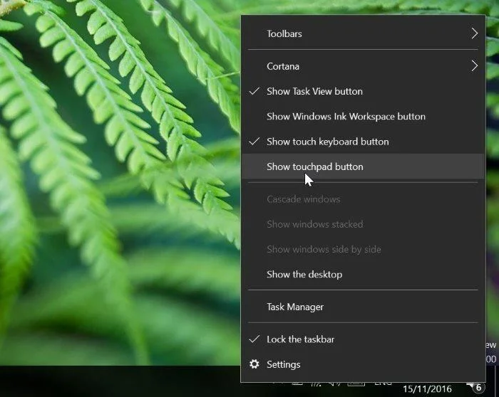 Arahan untuk mengaktifkan dan menyesuaikan Pad Sentuh Maya pada Windows 10