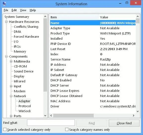 Windows 10'da Ağ Bağdaştırıcısı ayrıntıları nasıl görüntülenir?