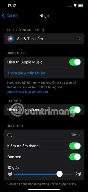 iPhoneでApple Musicのクロスフェード機能を有効にする方法