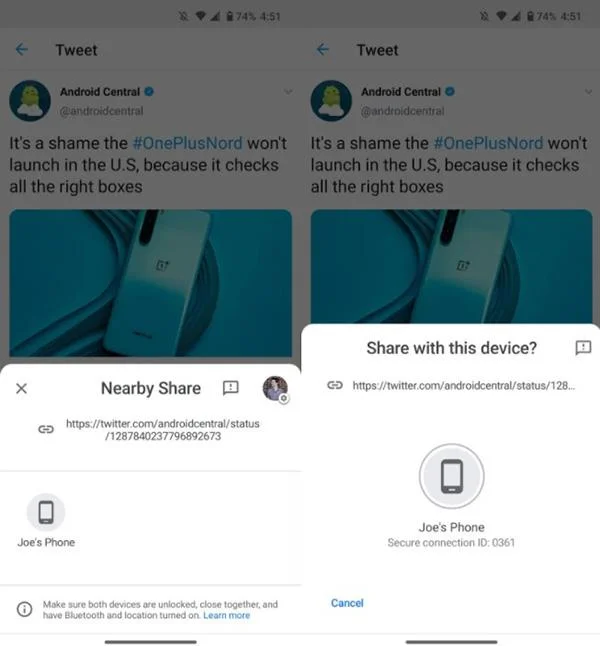 Cara menggunakan Nearby Share pada telefon Android
