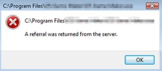 Instructies voor het oplossen van fouten Er is een verwijzing geretourneerd vanaf de server