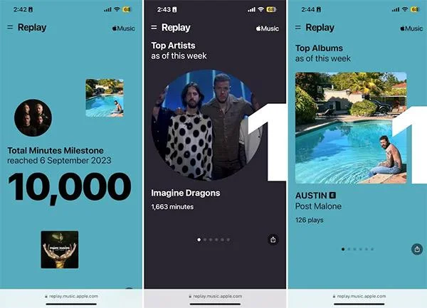 Arahan untuk menonton Apple Music Replay 2023