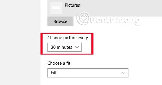 Arahan untuk menetapkan pemasa untuk menukar kertas dinding Windows 10