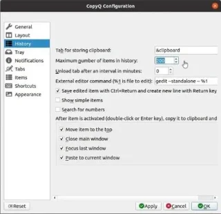 Bagaimana untuk mempercepatkan papan keratan dengan CopyQ