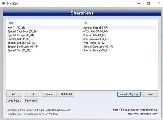 Klavyeyi yeniden eşlemek için Windows 10'da SharpKeys nasıl kullanılır?