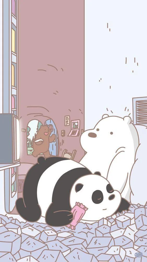 Kertas dinding We Bare Bear, foto We Bare Bear
