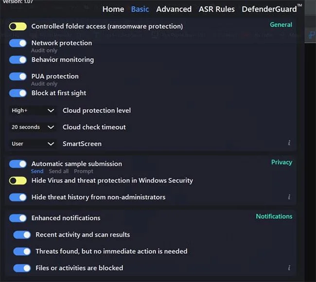 Windows Defender'ı yapılandırmak için DefenderUI nasıl kullanılır?