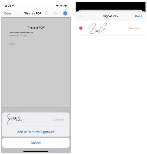 Cara membuat tandatangan untuk dokumen PDF pada iPhone