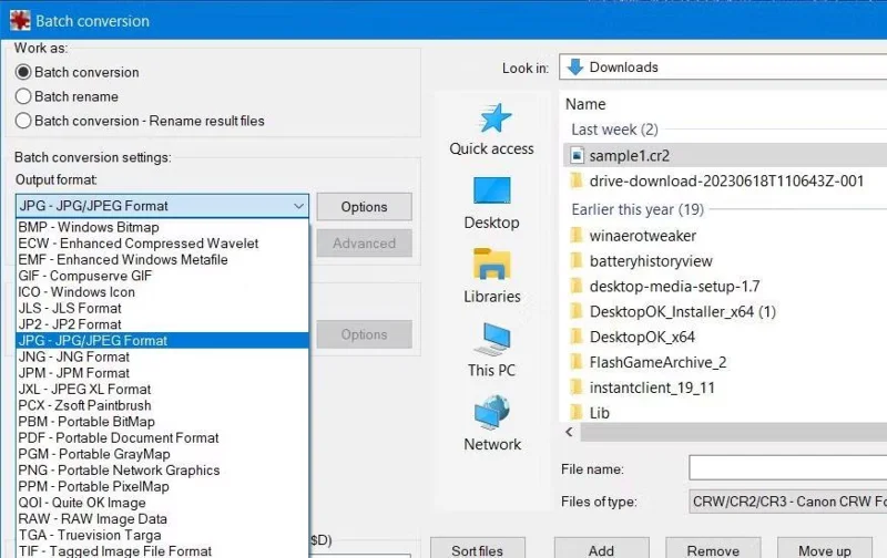 Bagaimana untuk menukar imej CR2 kepada JPG pada Windows