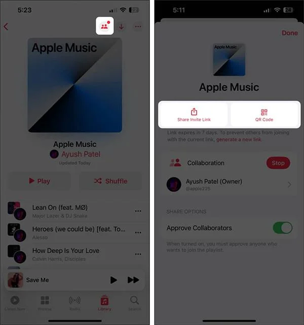 Cara membuat senarai main kolaboratif dalam Apple Music