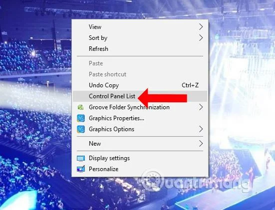 Cara membuat Senarai Panel Kawalan dalam menu klik kanan