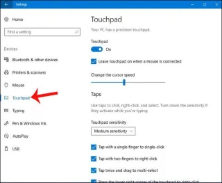 Bagaimana untuk menyesuaikan Touchpad pada Kemas Kini Pencipta Windows 10