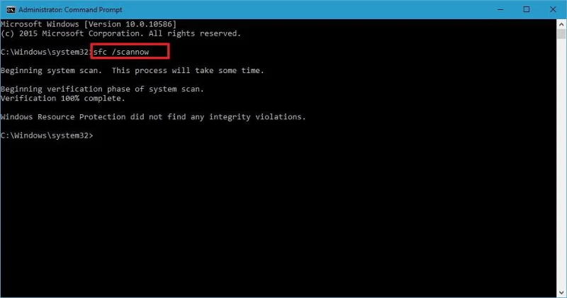 Gunakan arahan scannow SFC untuk membetulkan ralat fail sistem Windows 10