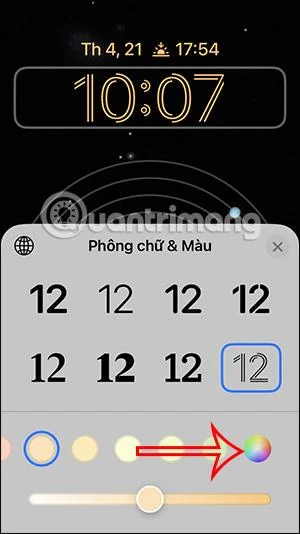 Arahan untuk menukar gaya jam skrin kunci iPhone