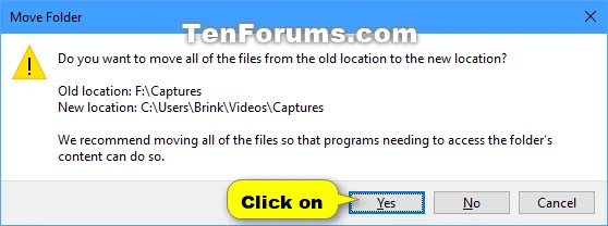 Windows 10'da Oyun DVR Yakalamaları klasörünün varsayılan konumunu geri yükleyin