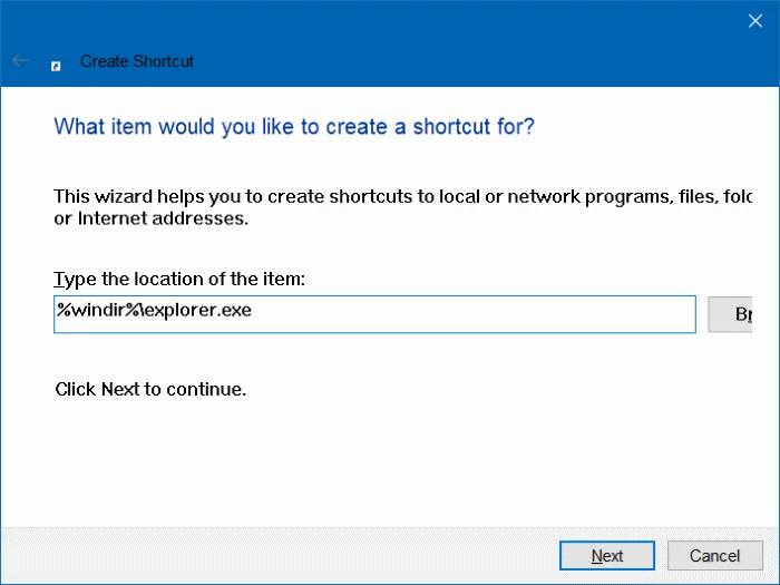 Pulihkan ikon Penjelajah Fail yang hilang pada Menu Mula Windows 10