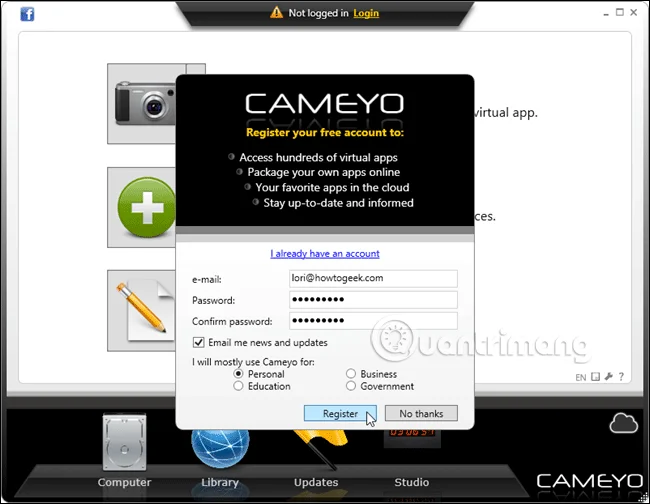 Cameyo kullanarak Windows'ta yazılımın taşınabilir sürümleri nasıl oluşturulur?