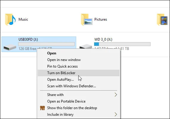 Arahan untuk menyulitkan USB atau kad memori dengan Bitlocker pada Windows 10