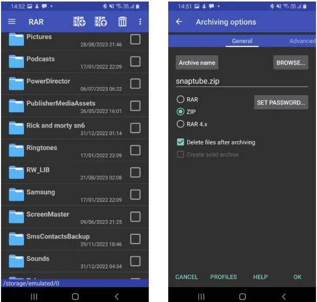 Cara membuat fail ZIP pada Android