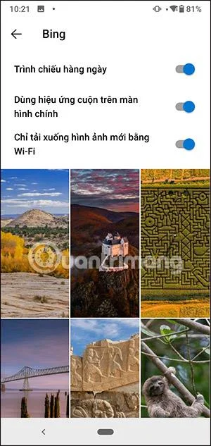 Come utilizzare le foto di Bing come sfondo Android