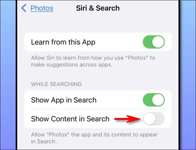 Bagaimana untuk menghalang imej daripada muncul dalam hasil carian Spotlight pada iPhone